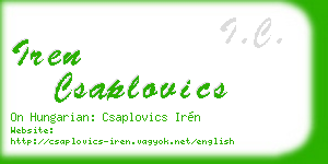 iren csaplovics business card