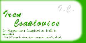 iren csaplovics business card